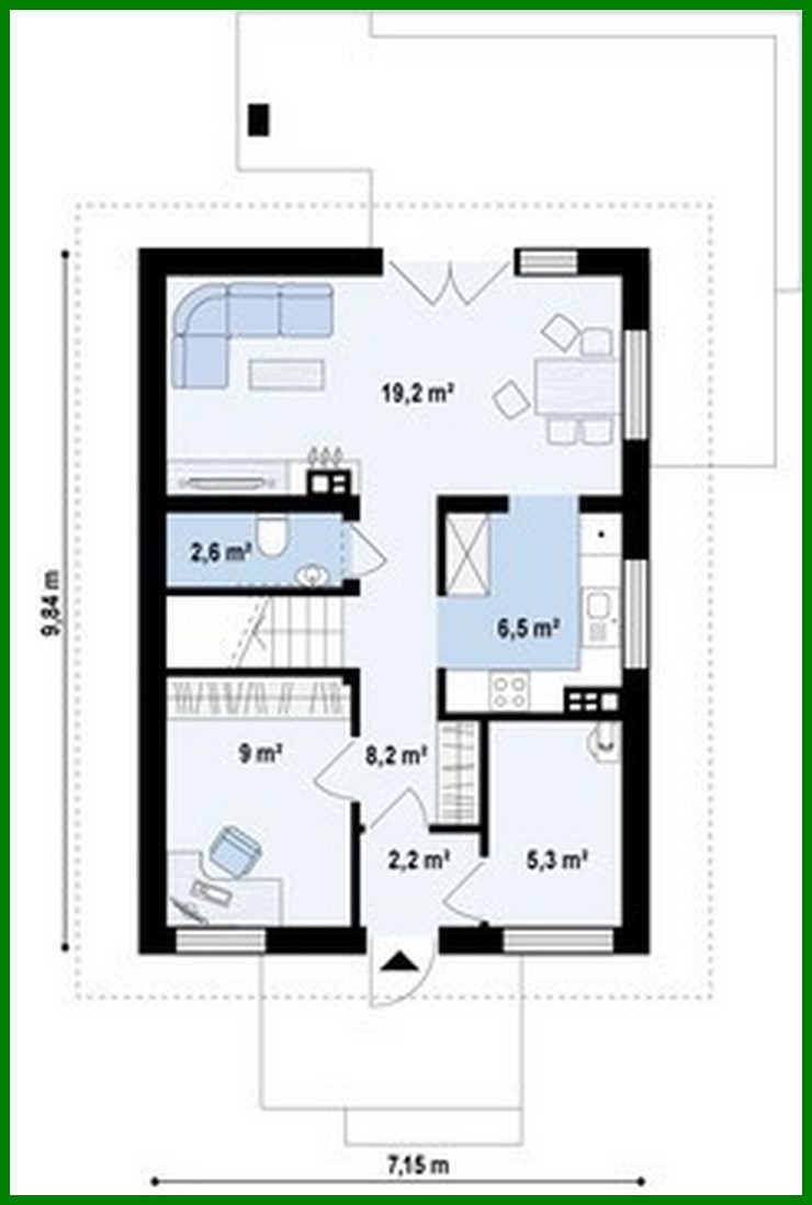 Visualization gallery - A project of a small cottage for a narrow plot