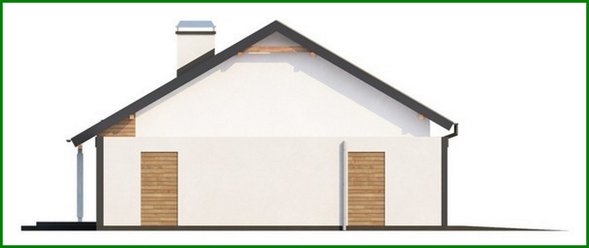 Visualization gallery - One-storey cottage project with a side garage