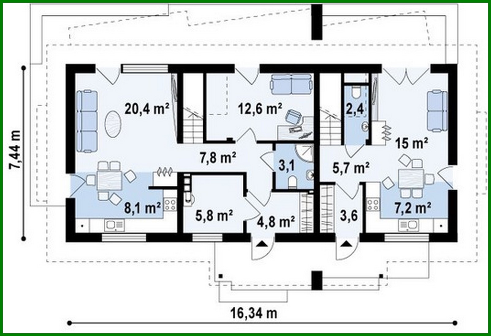 Visualization gallery - The project of a cottage for two families with separate entrances