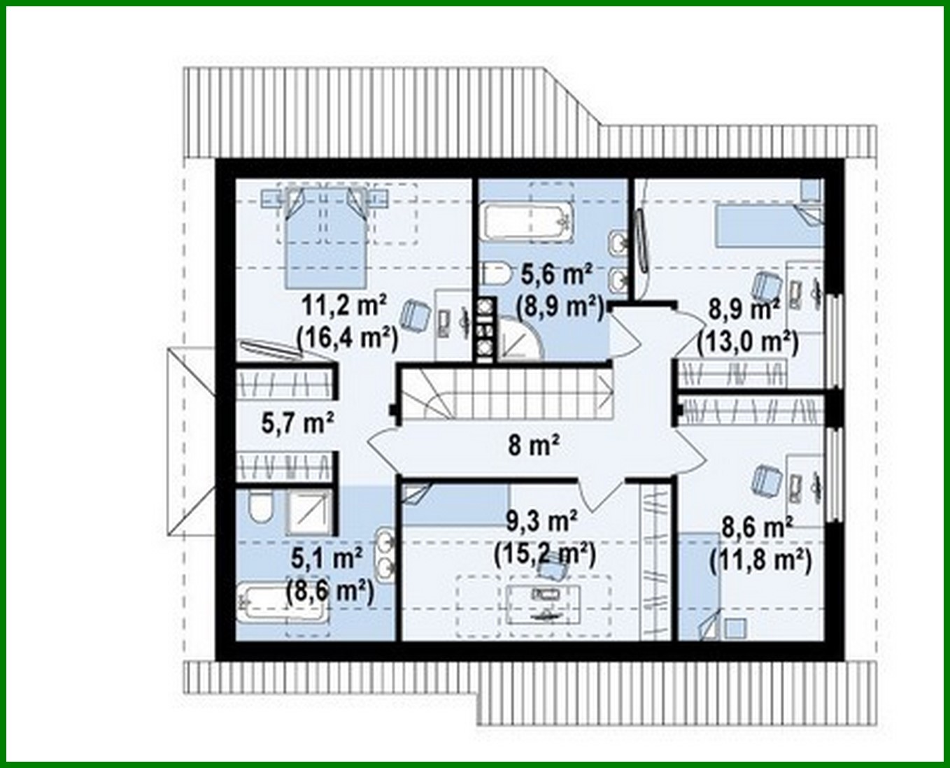 Visualization gallery - Cottage project with an attic, a garage, an office on the ground floor and a bay window
