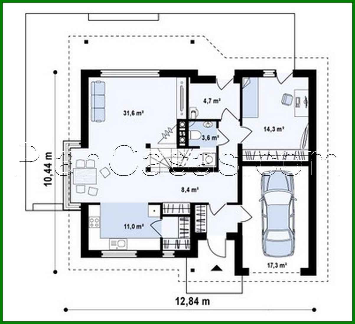 Visualization gallery - Cottage project with an attic, a garage, an office on the ground floor and a bay window