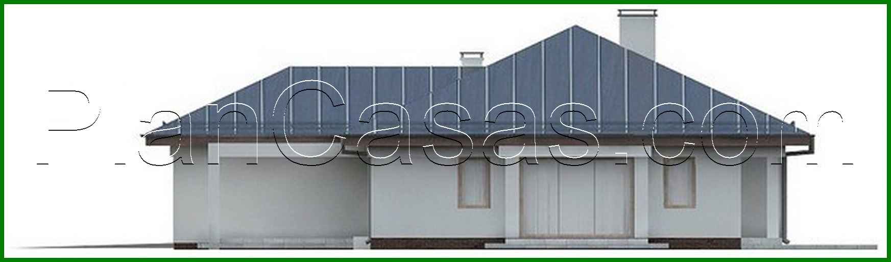 Visualization gallery - Single-storey house project with a large garage for two cars