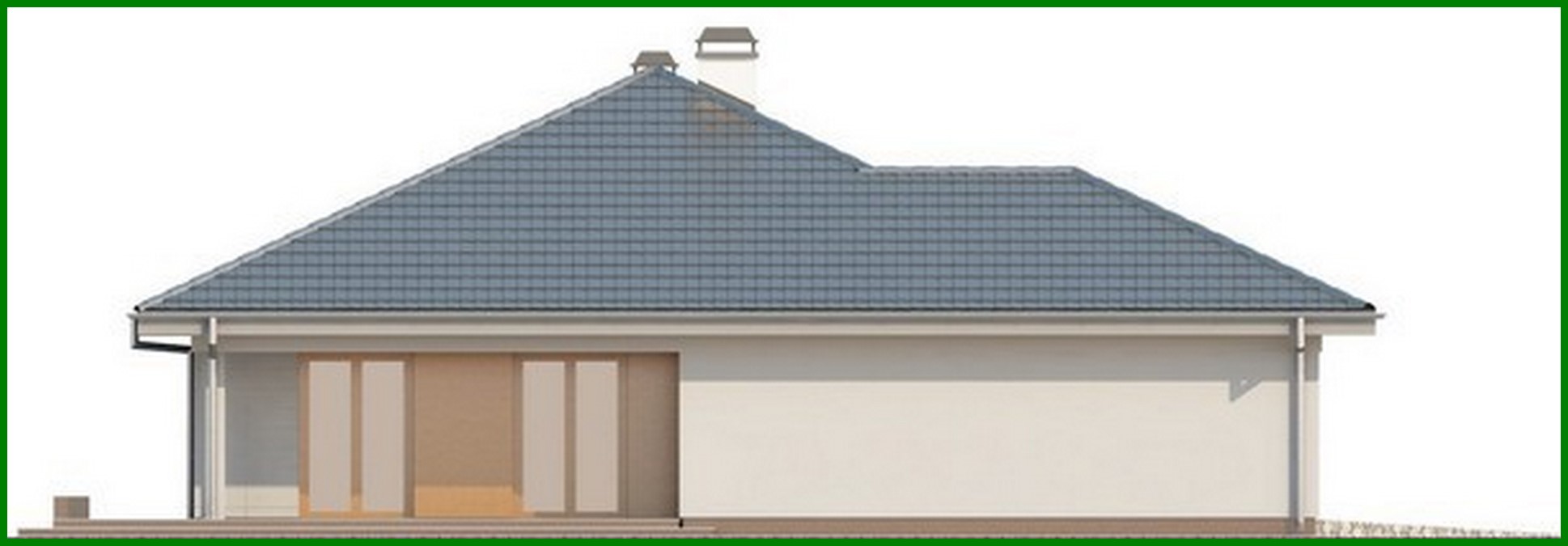 Visualization gallery - A project of a cozy country cottage with an attic and a garage for 2 cars