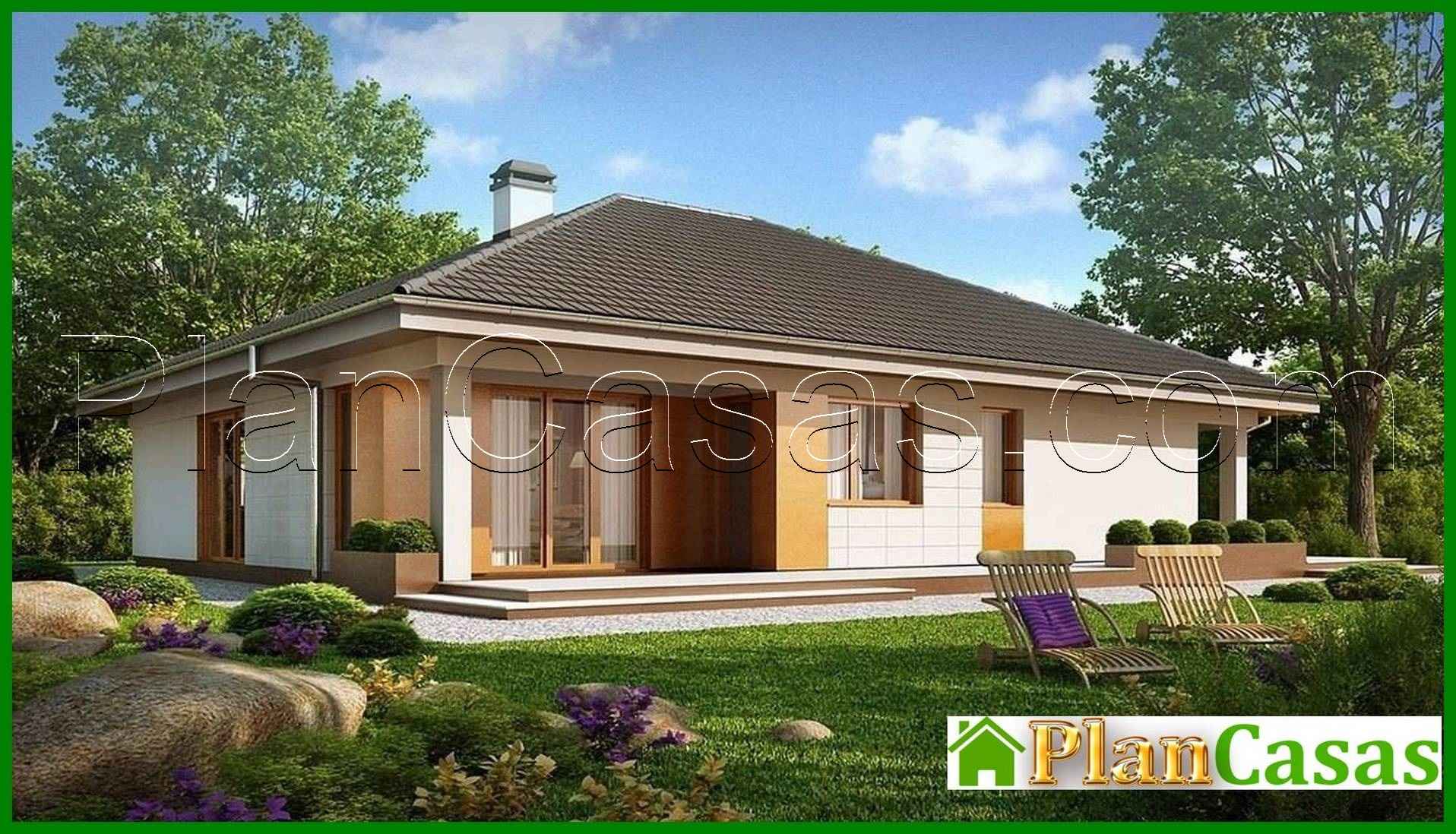 A project of a cozy country cottage with an attic and a garage for 2 cars house plan
