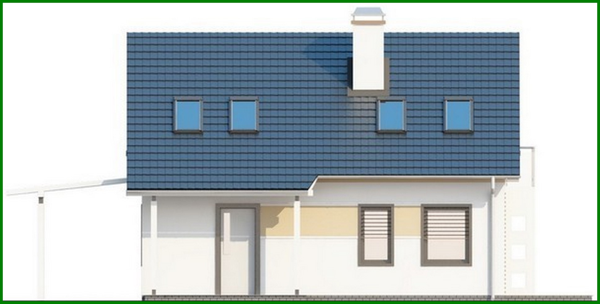 Visualization gallery - The project of an economical inexpensive house with a canopy for 1 car