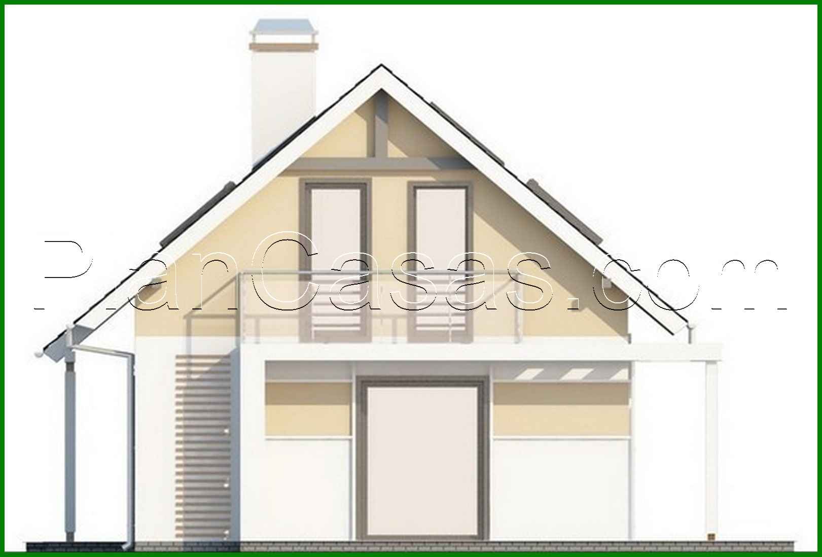 Visualization gallery - The project of an economical inexpensive house with a canopy for 1 car