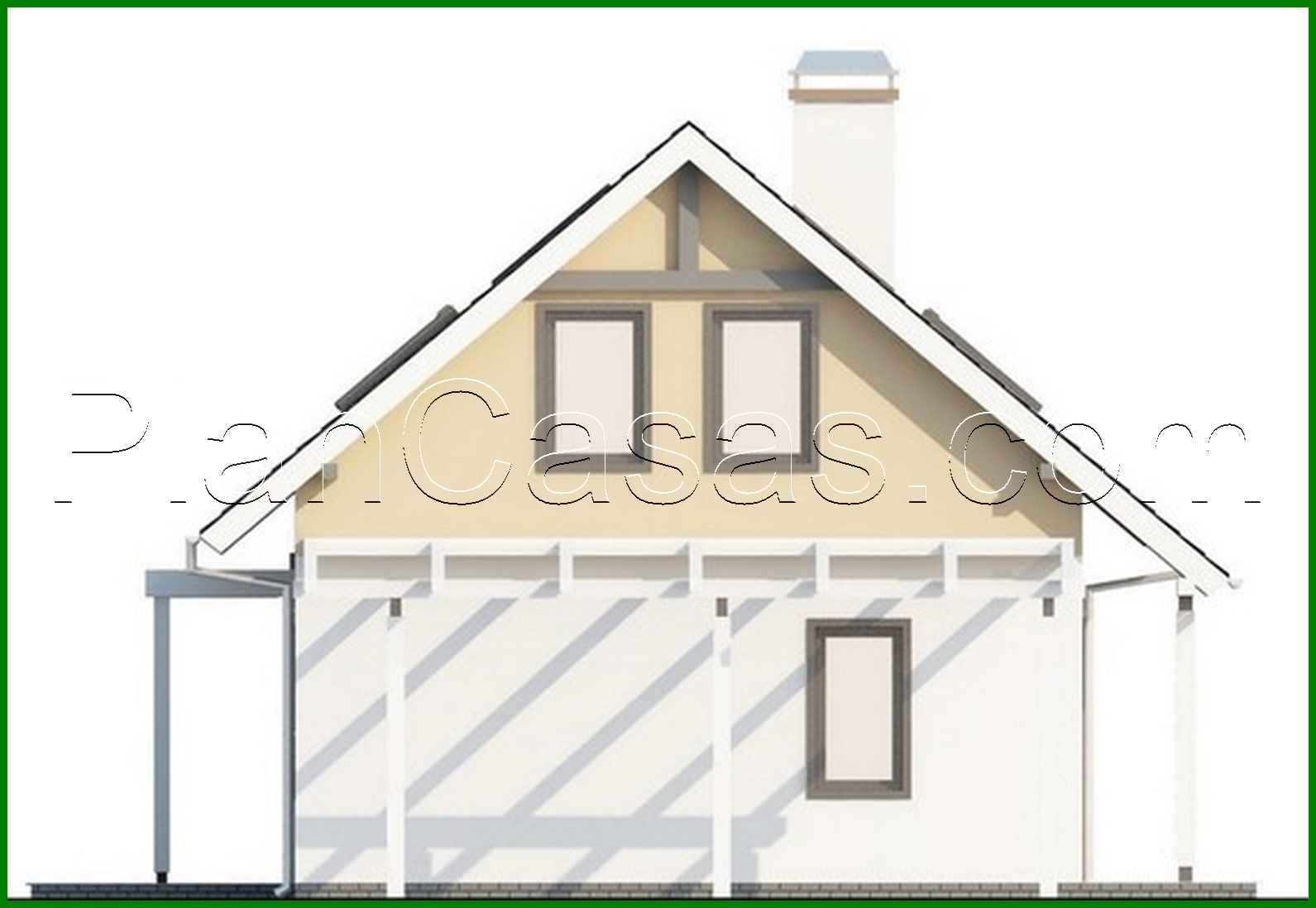 Visualization gallery - The project of an economical inexpensive house with a canopy for 1 car