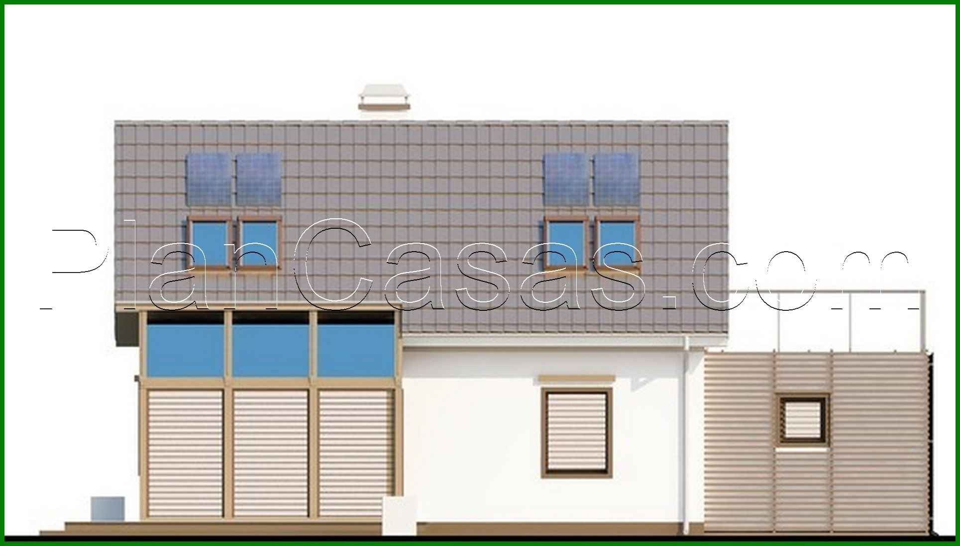 Visualization gallery - The project of a cottage with an attic, a garage and a cozy beautiful terrace