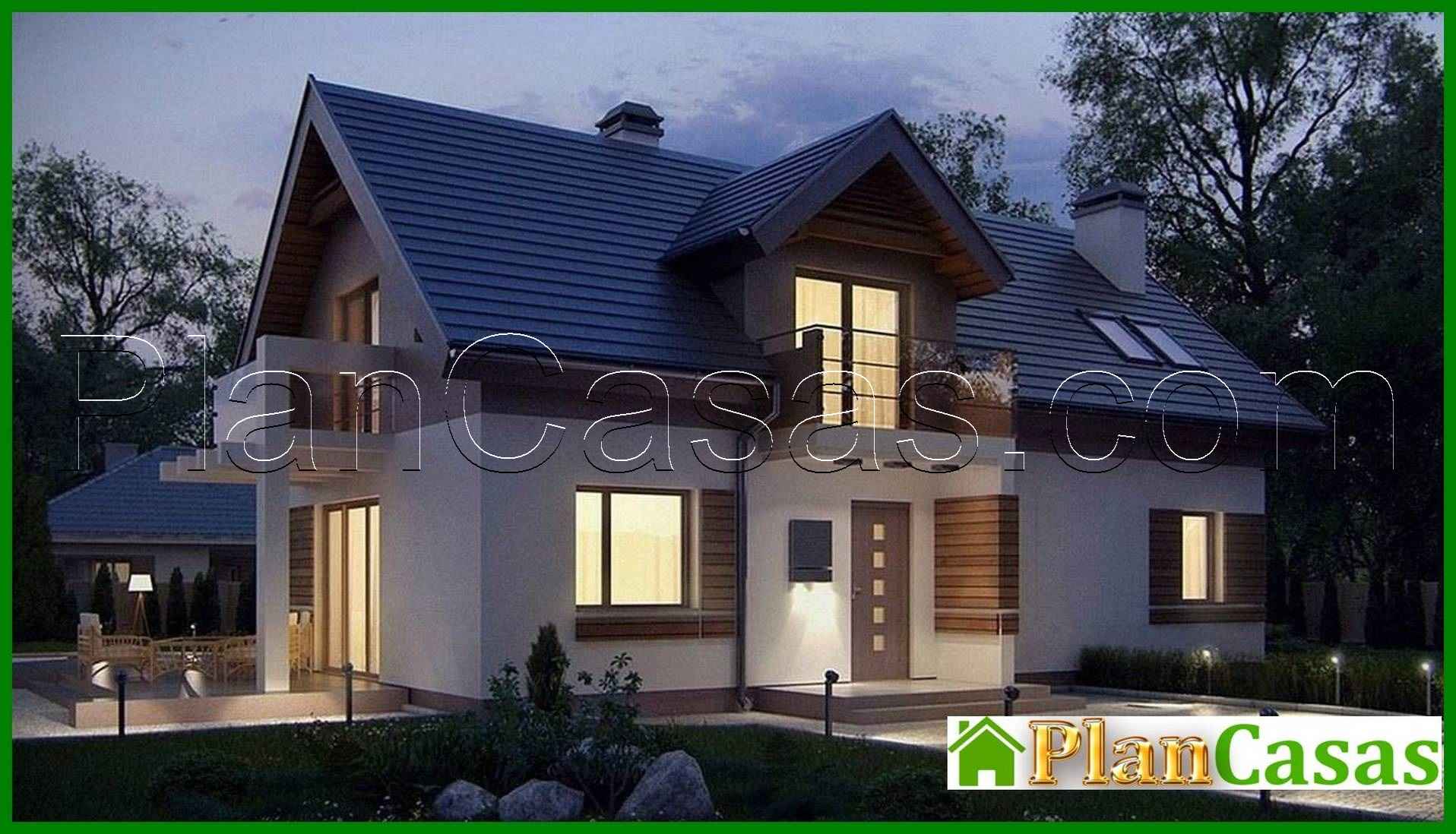 The project of a cozy beautiful cottage with an attic and an original facade house plan