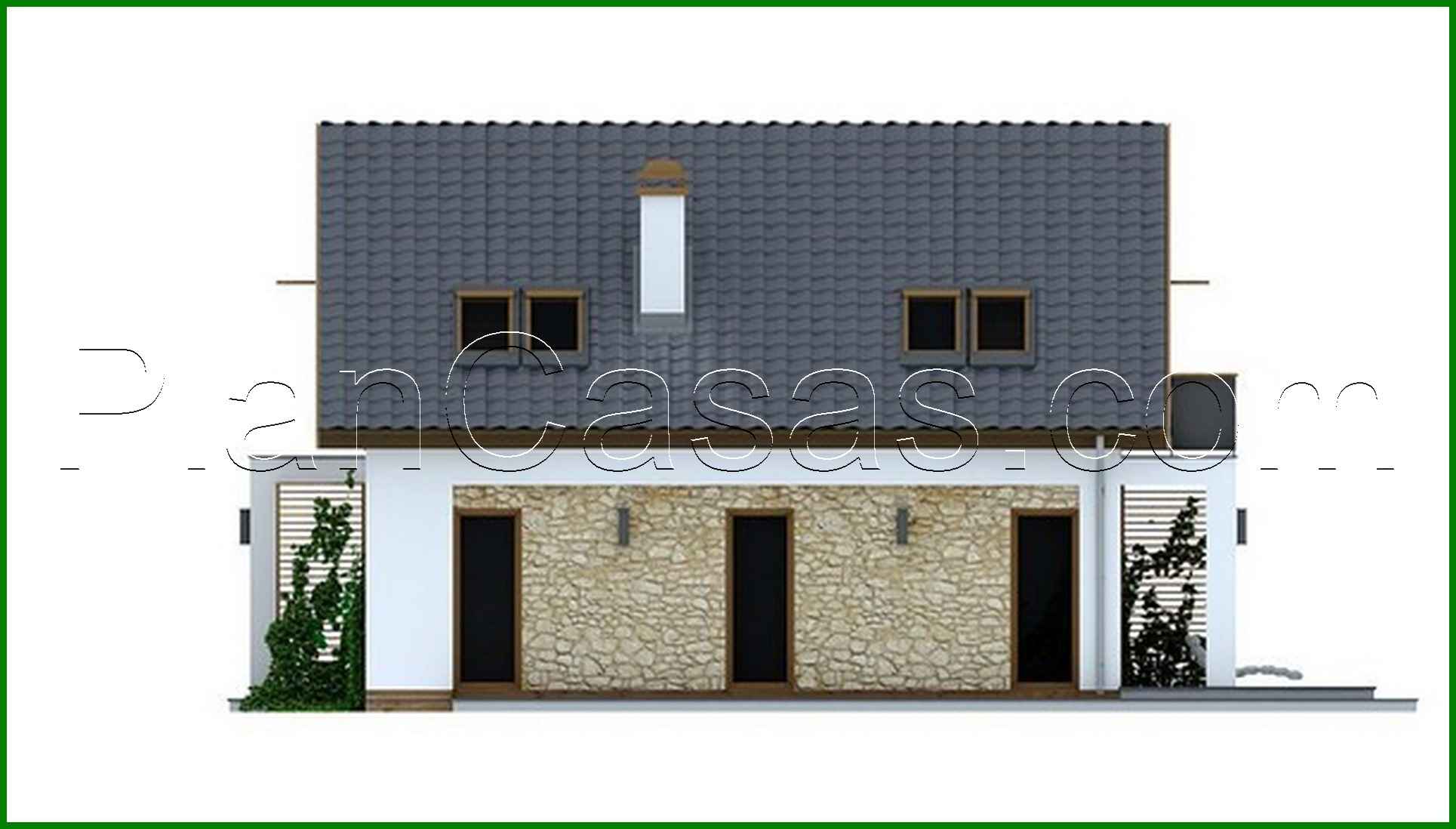 Visualization gallery - The project of a classic medium-sized cottage with a gable roof