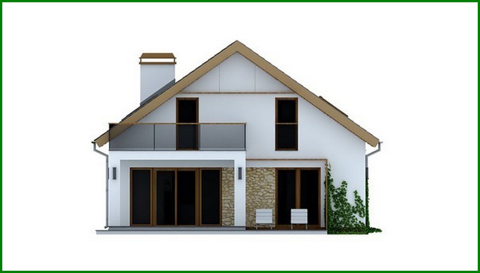 Visualization gallery - The project of a classic medium-sized cottage with a gable roof