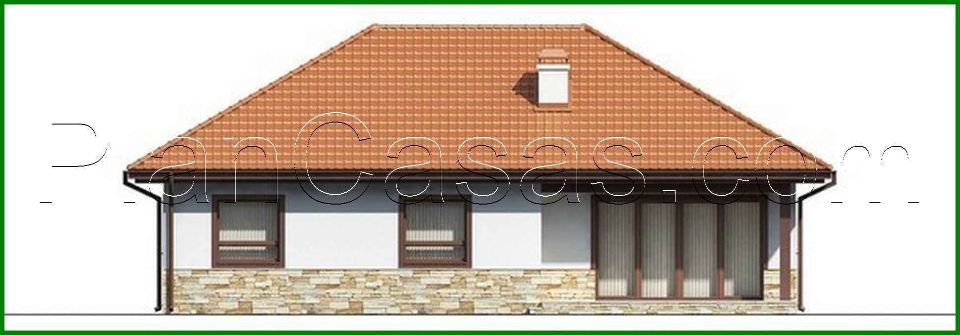 Visualization gallery - The project of a one-story house with a sloping roof