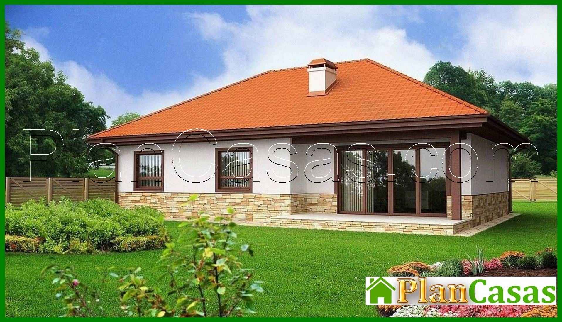 Visualization gallery - The project of a one-story house with a sloping roof