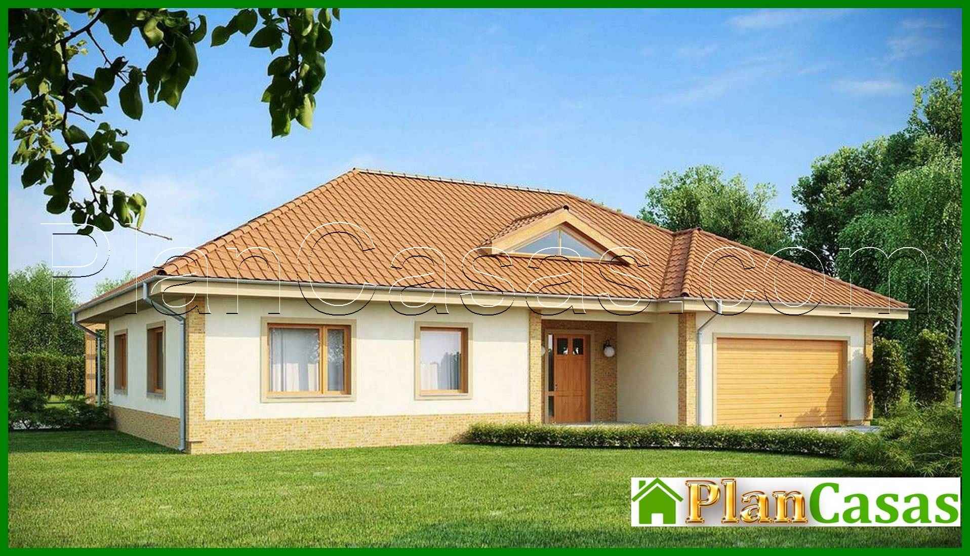 Visualization gallery - Single-storey cottage project with a garage for 2 cars