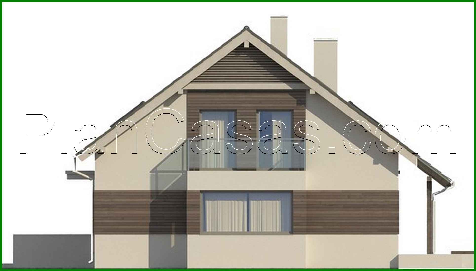 Visualization gallery - Project of a small one-story house with a terrace above the garage