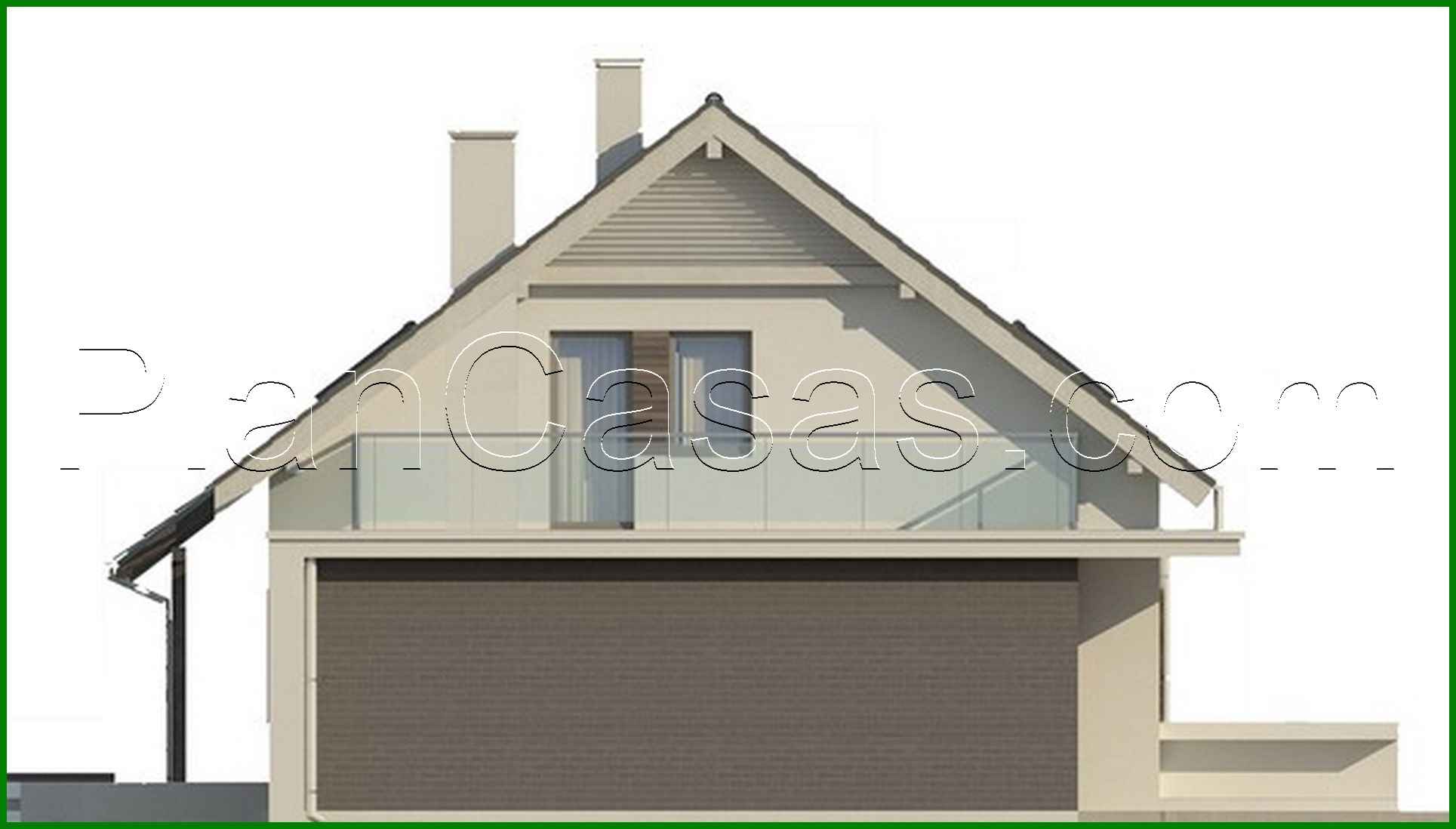 Visualization gallery - Project of a small one-story house with a terrace above the garage