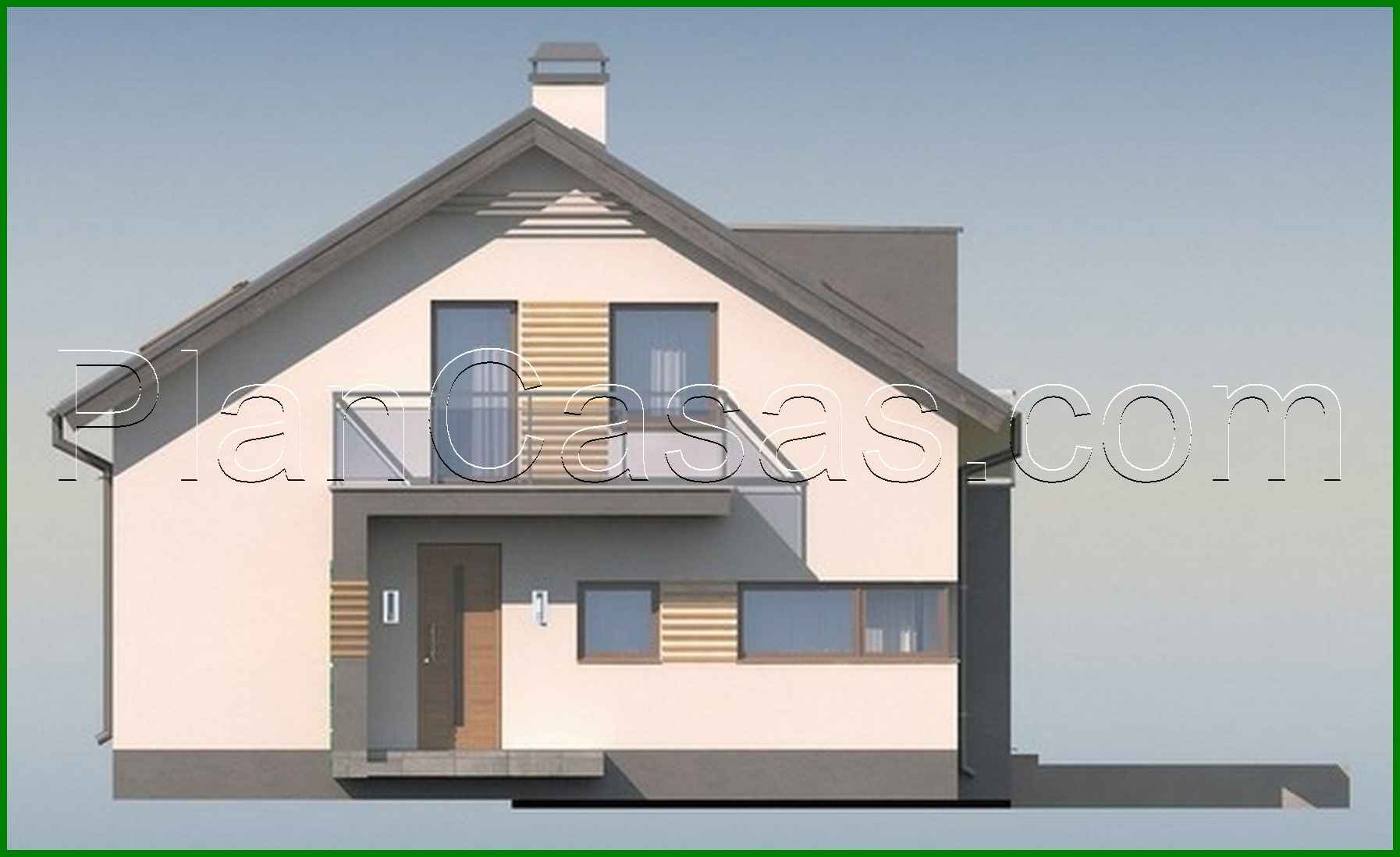 Visualization gallery - Project of a modern stylish house with a bay window and an unusual balcony