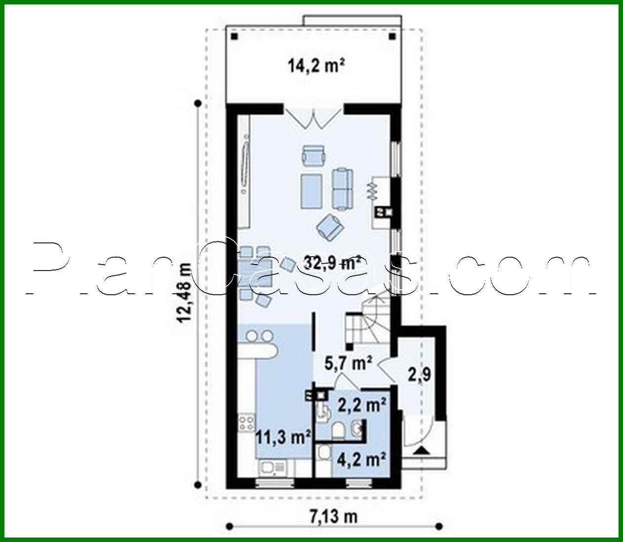 Visualization gallery - A project of a two-story small house for a narrow plot