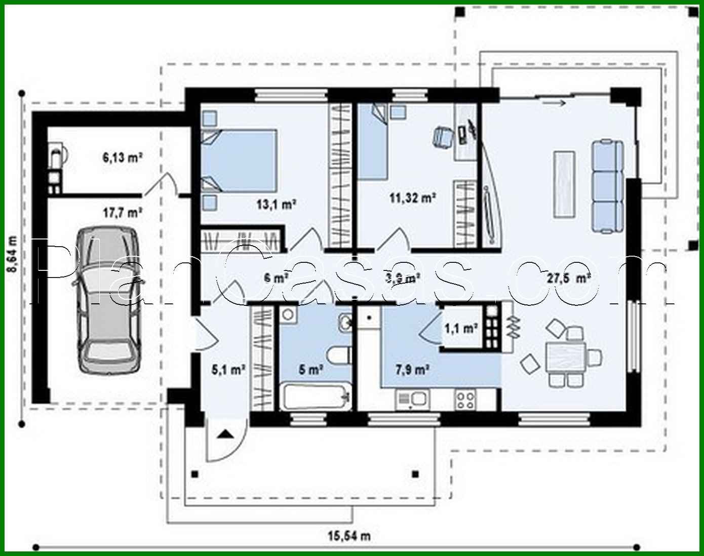Visualization gallery - The project of a comfortable classic one-story house with a garage