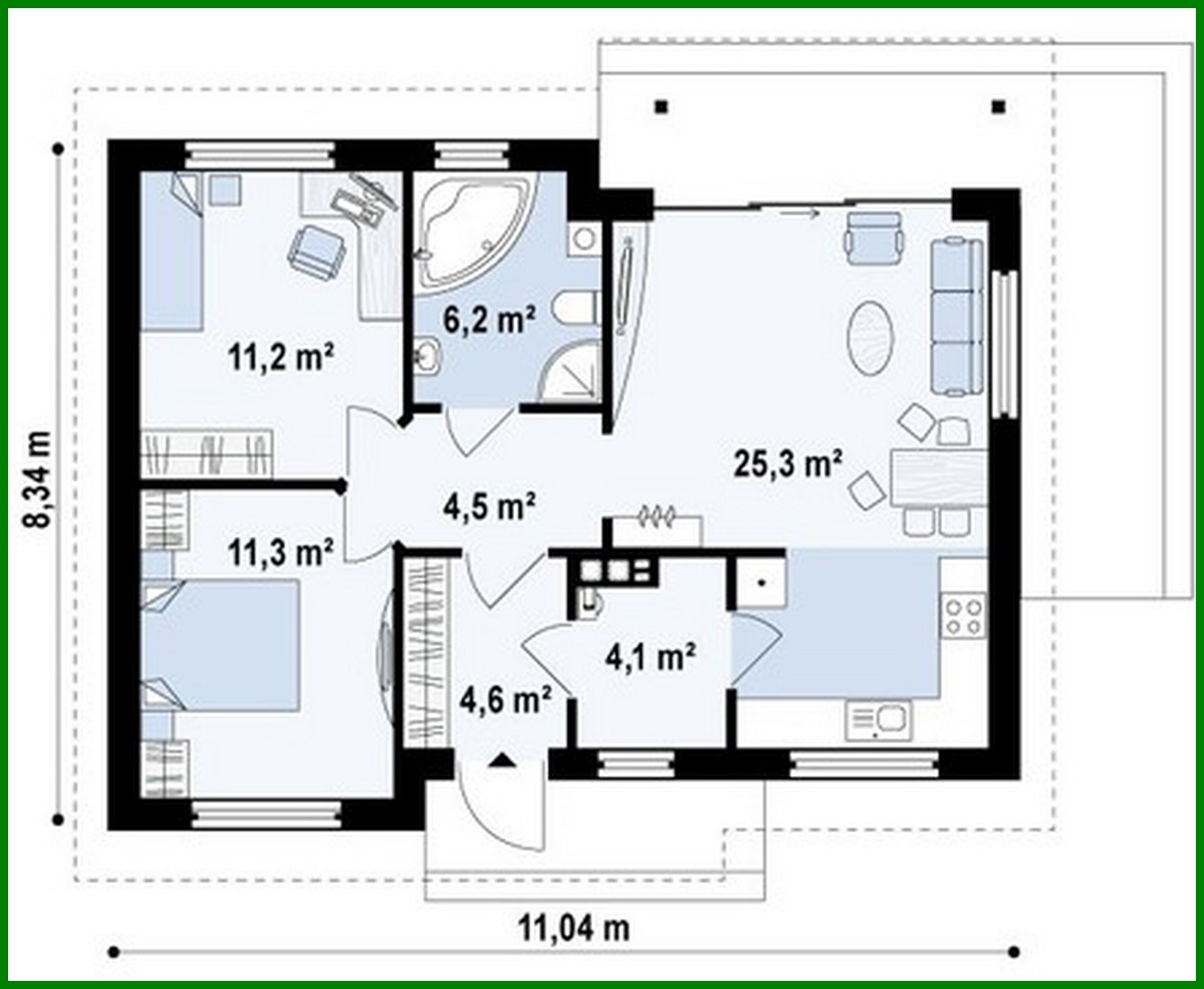 Visualization gallery - The project of a simple inexpensive one-story house