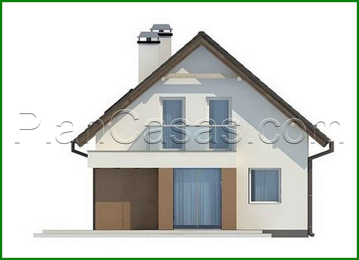 Visualization gallery - The project of a small neat country house with an attic and a gable roof