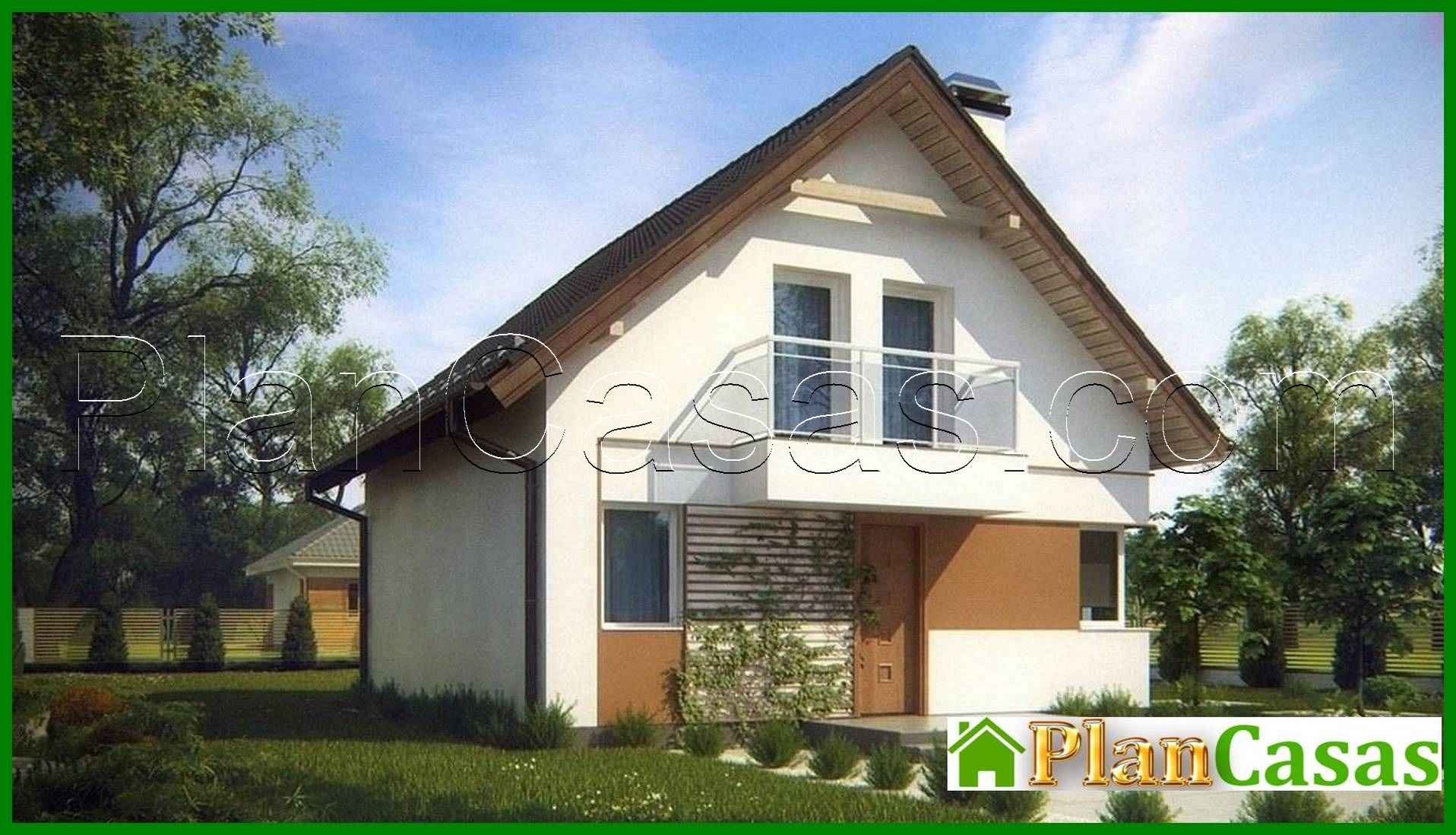 Visualization gallery - The project of a small neat country house with an attic and a gable roof