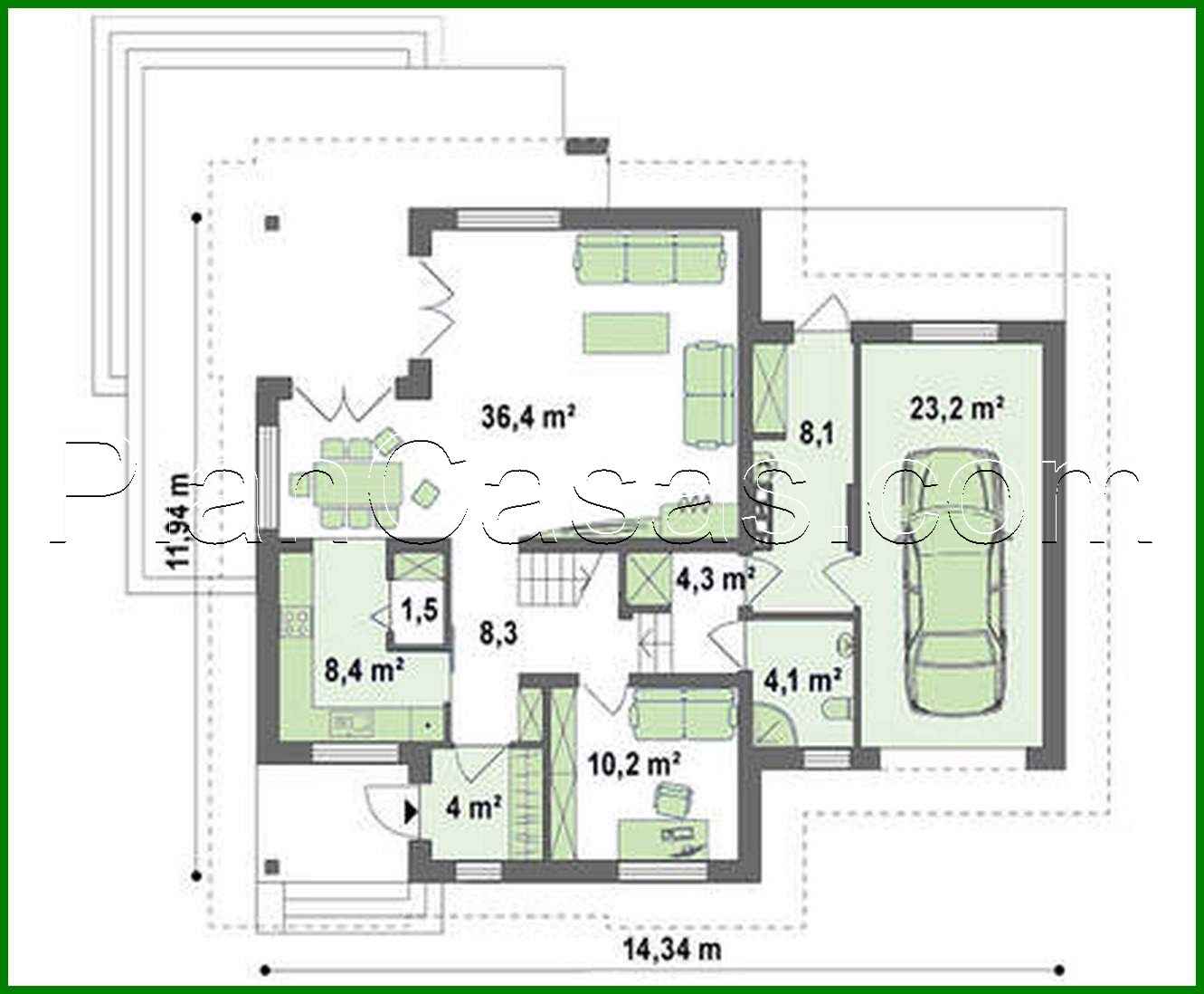 Visualization gallery - Project of a beautiful house with an attic and a garage