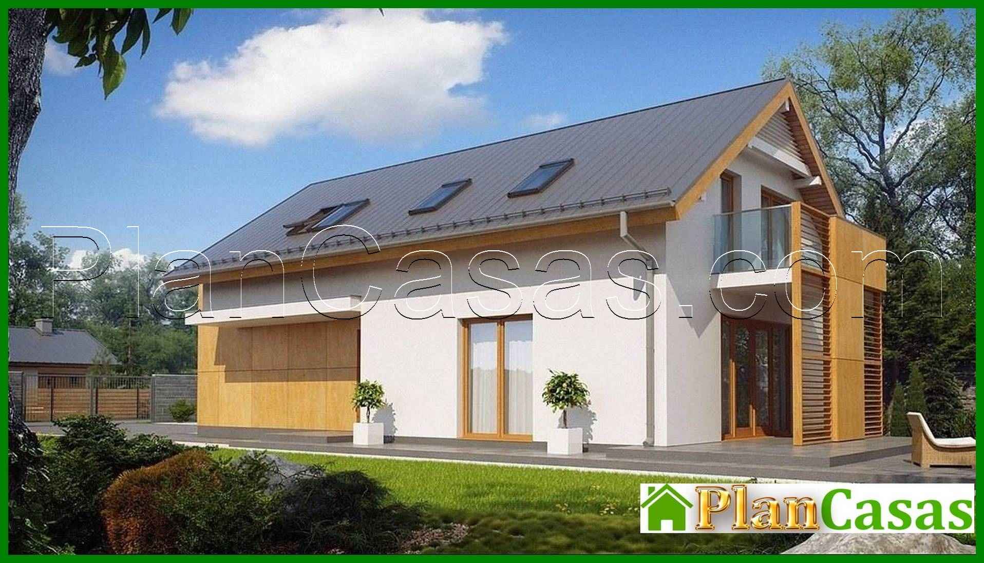 Visualization gallery - Project of a house with an attic and a garage for a narrow plot