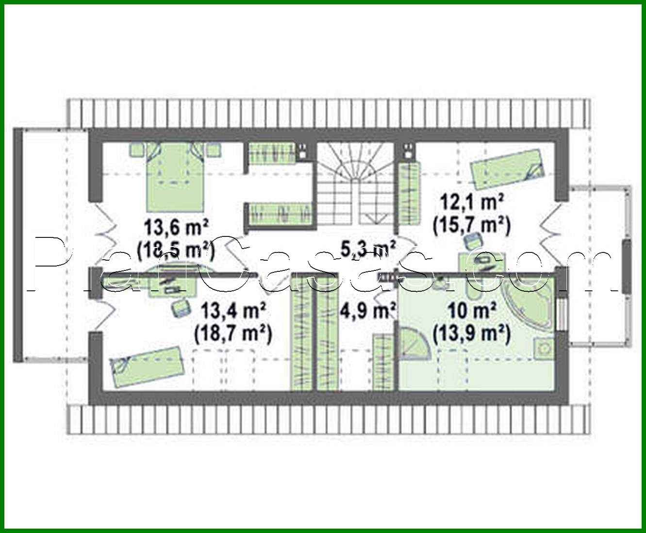 Visualization gallery - Project of a house with an attic and a garage for a narrow plot