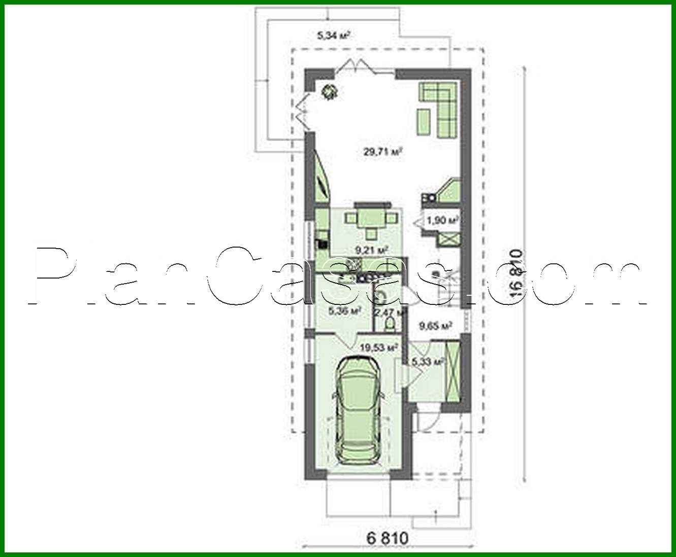Visualization gallery - Project of a house with a garage for a narrow plot