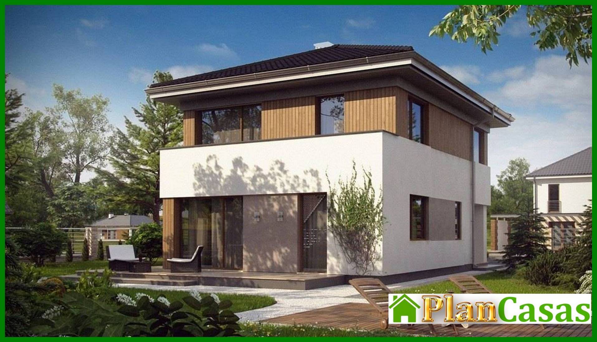 Compact two-story cottage project house plan