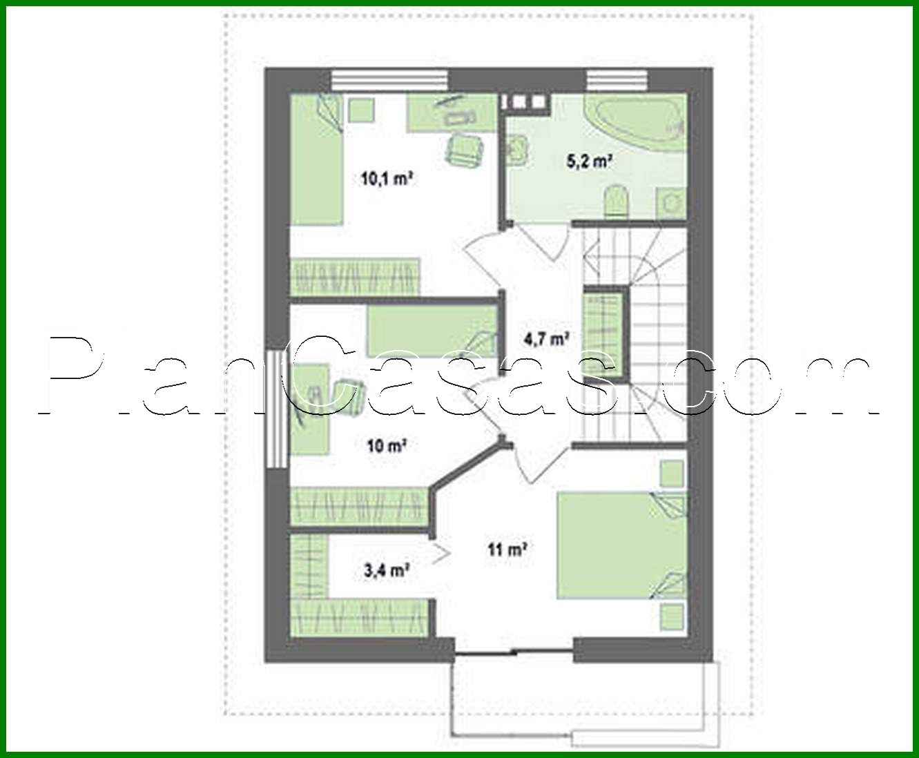Visualization gallery - The project of a two-story cottage for a narrow site