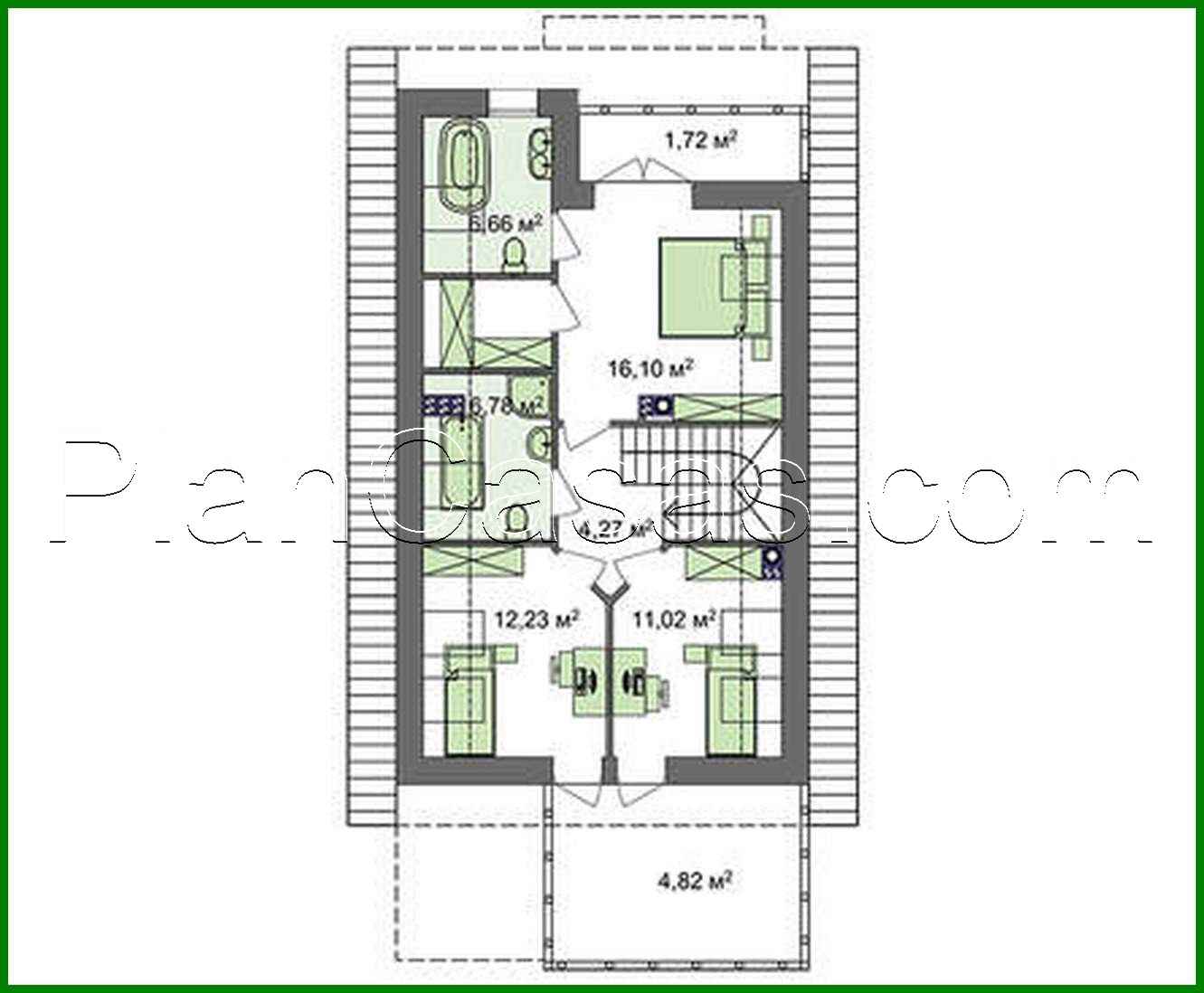 Visualization gallery - House project for a narrow plot, with a garage and a terrace above it
