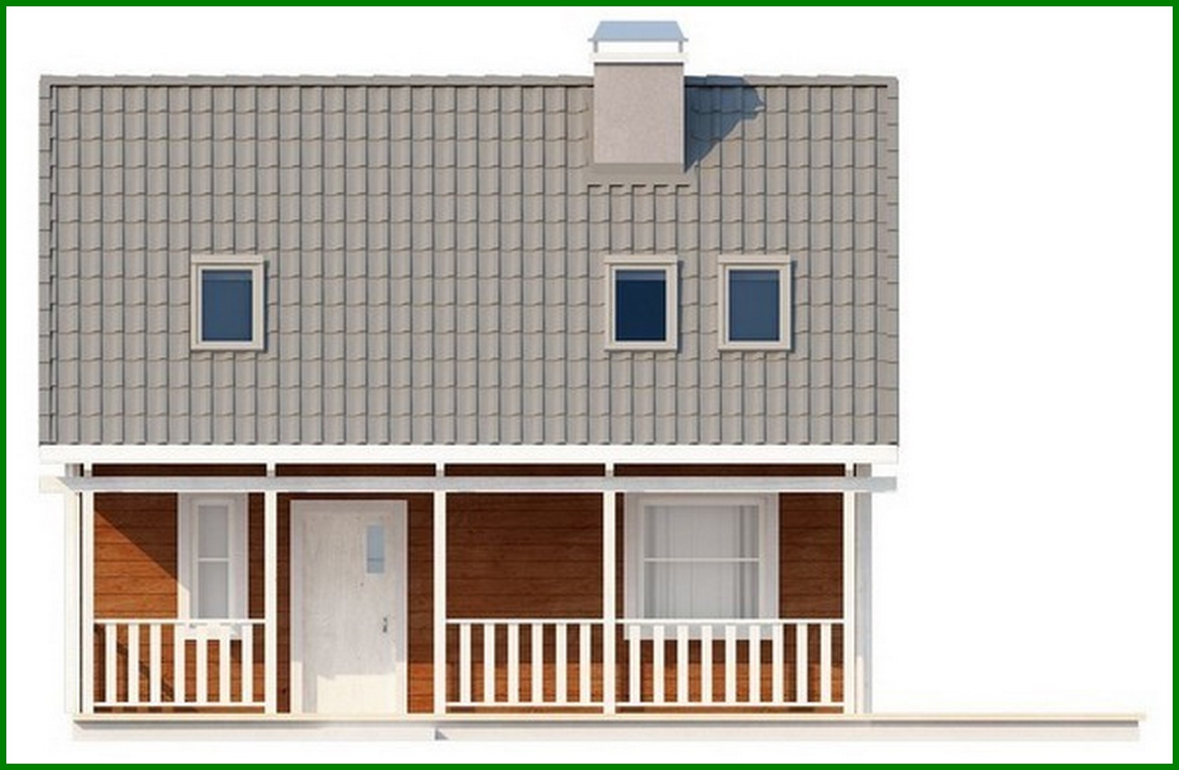 Visualization gallery - The project of a small country house with a front terrace