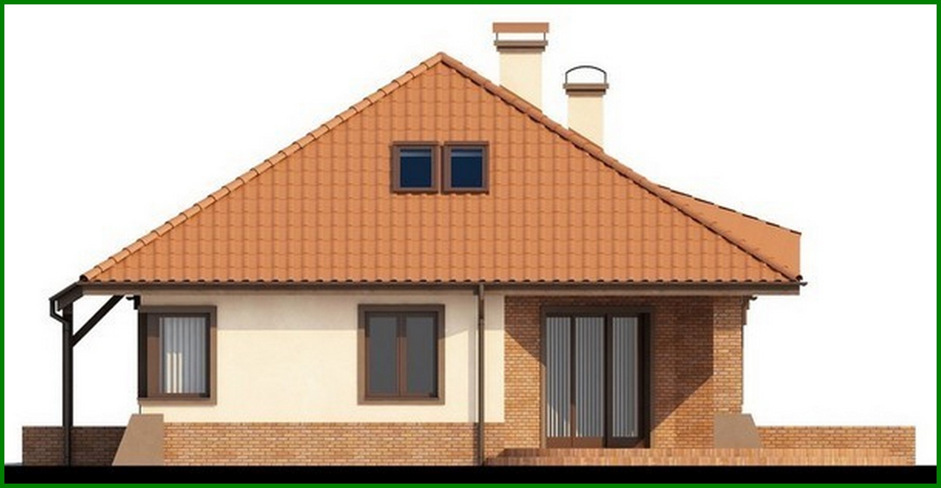 Visualization gallery - House project with garage, corner terrace