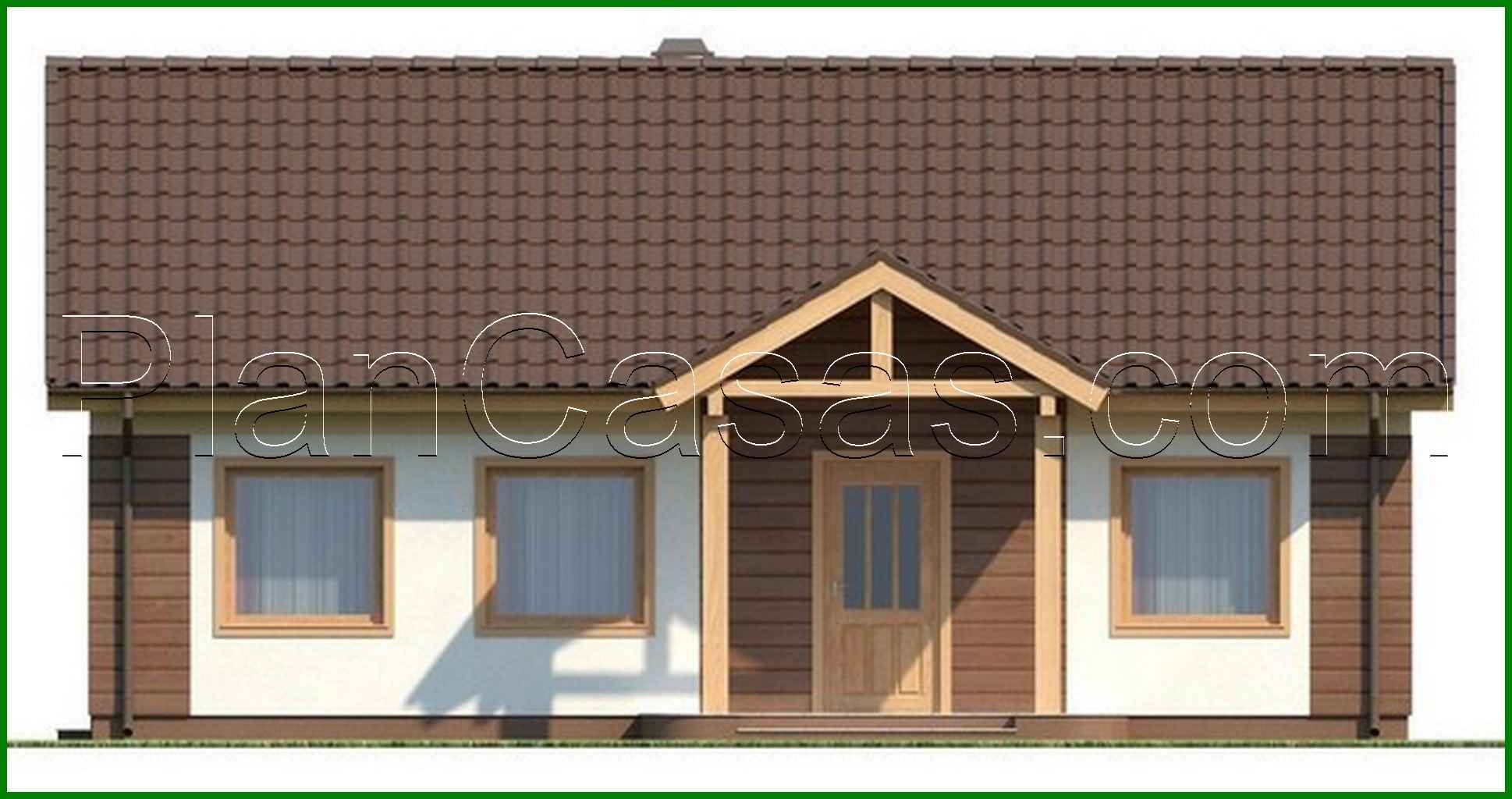 Visualization gallery - The project of a simple one-story house, made in the classical style with a gable roof