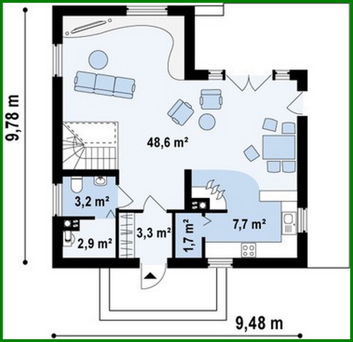 Visualization gallery - The project of a stylish economical cottage with an attic