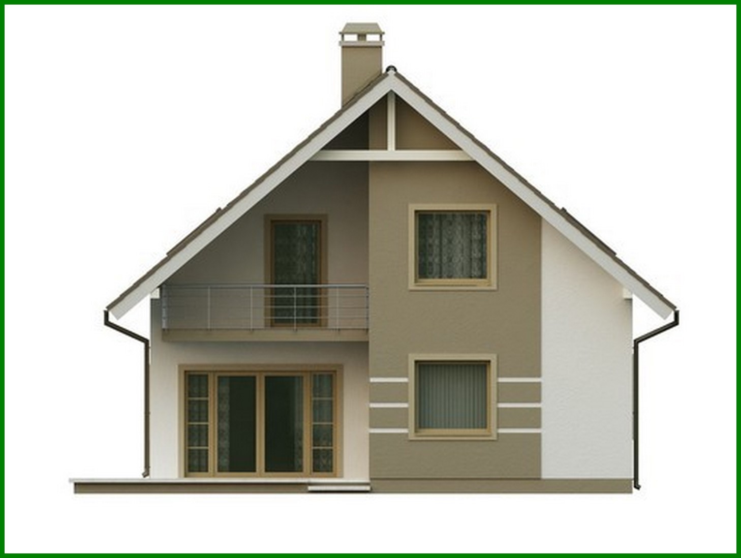 Visualization gallery - The project of a stylish economical cottage with an attic