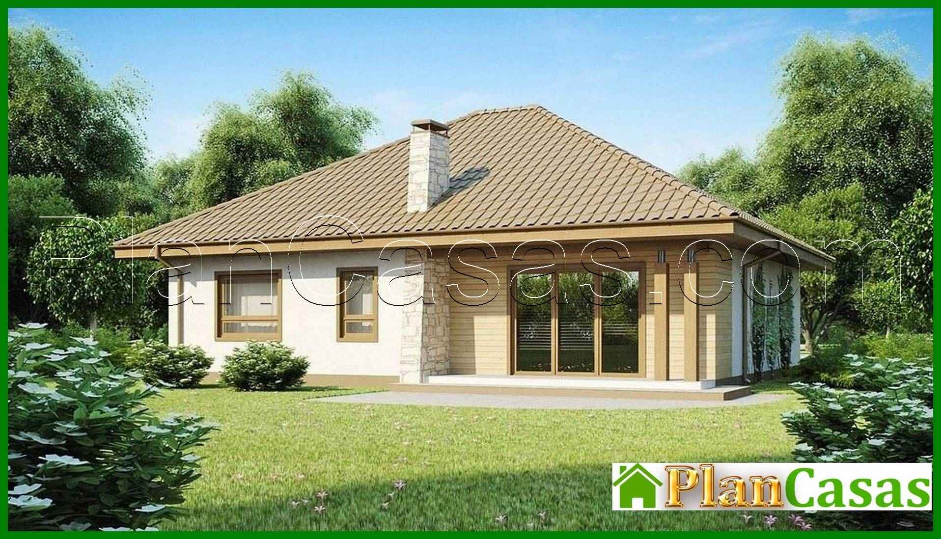 Visualization gallery - The project of a large one-story cottage with a garage for two cars