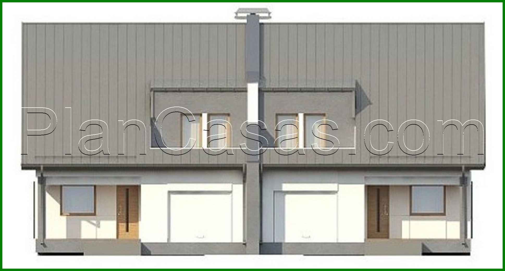 Visualization gallery - The project of a cottage for two families with a garage