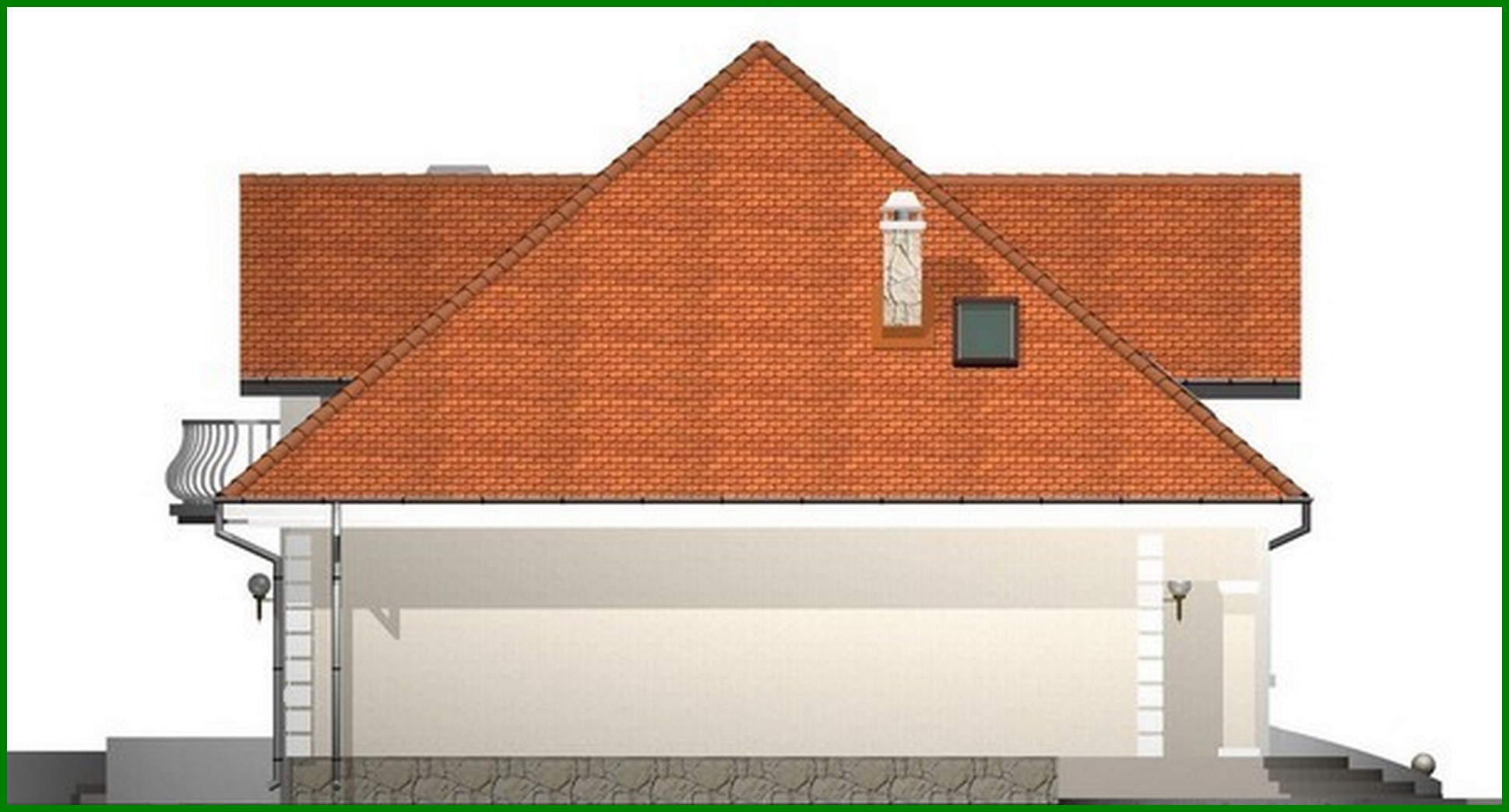 Visualization gallery - The project of a cottage with an attic and a brick facade