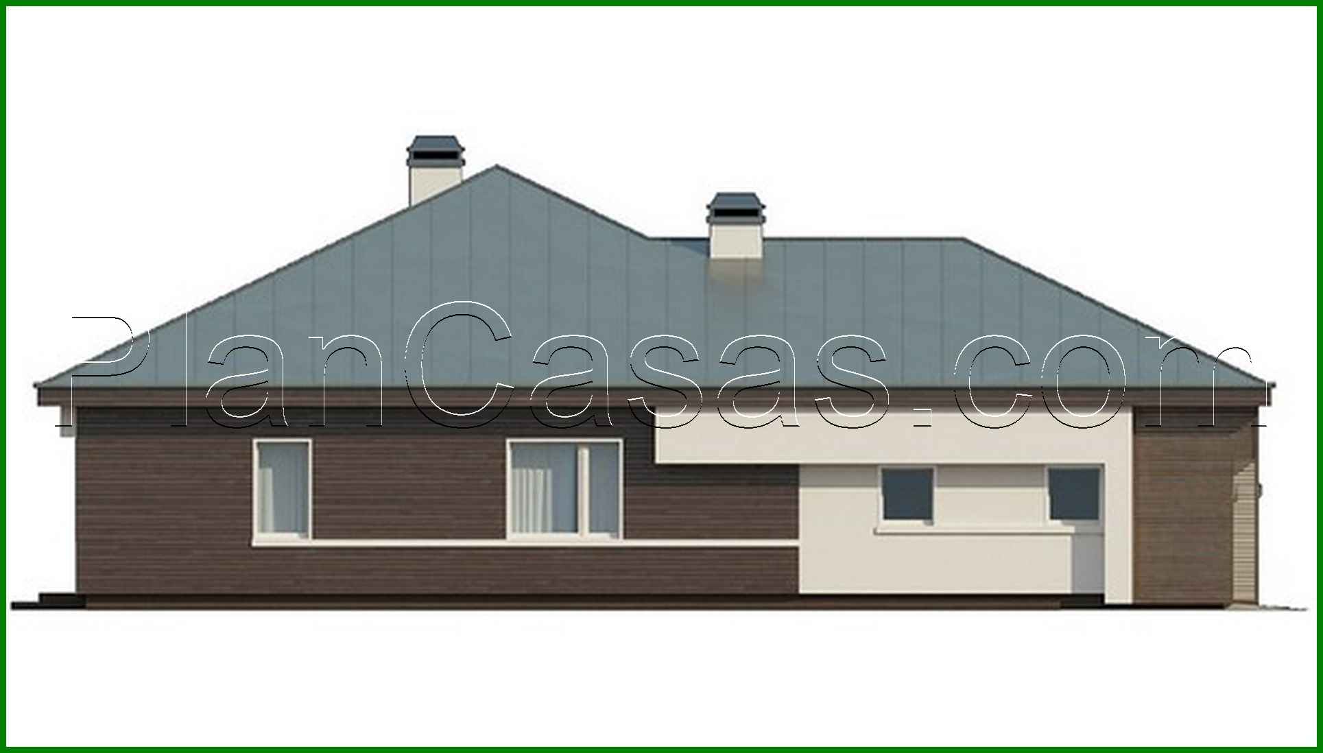 Visualization gallery - The project of a one-story cottage with a garage and a brick facade