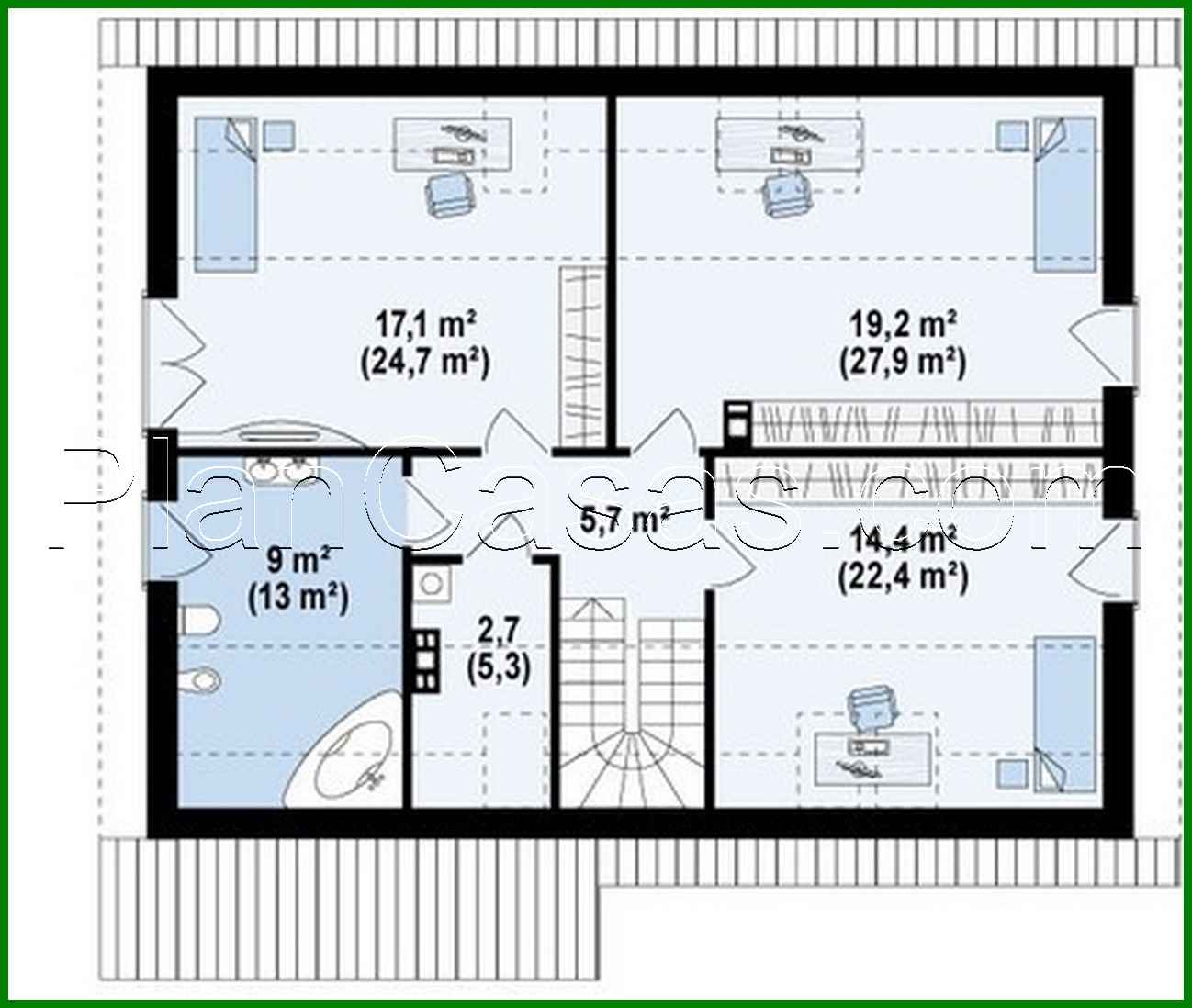 Visualization gallery - House project with attic and guest rooms on the ground floor