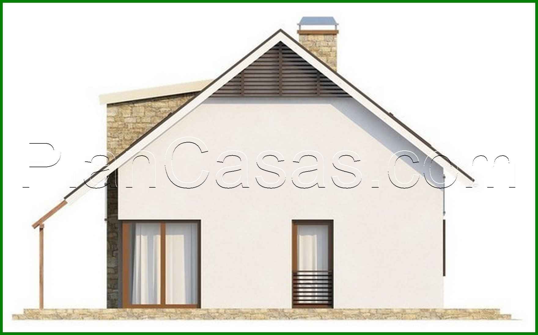 Visualization gallery - Project of a cottage with an attic, an office and a terrace above the garage