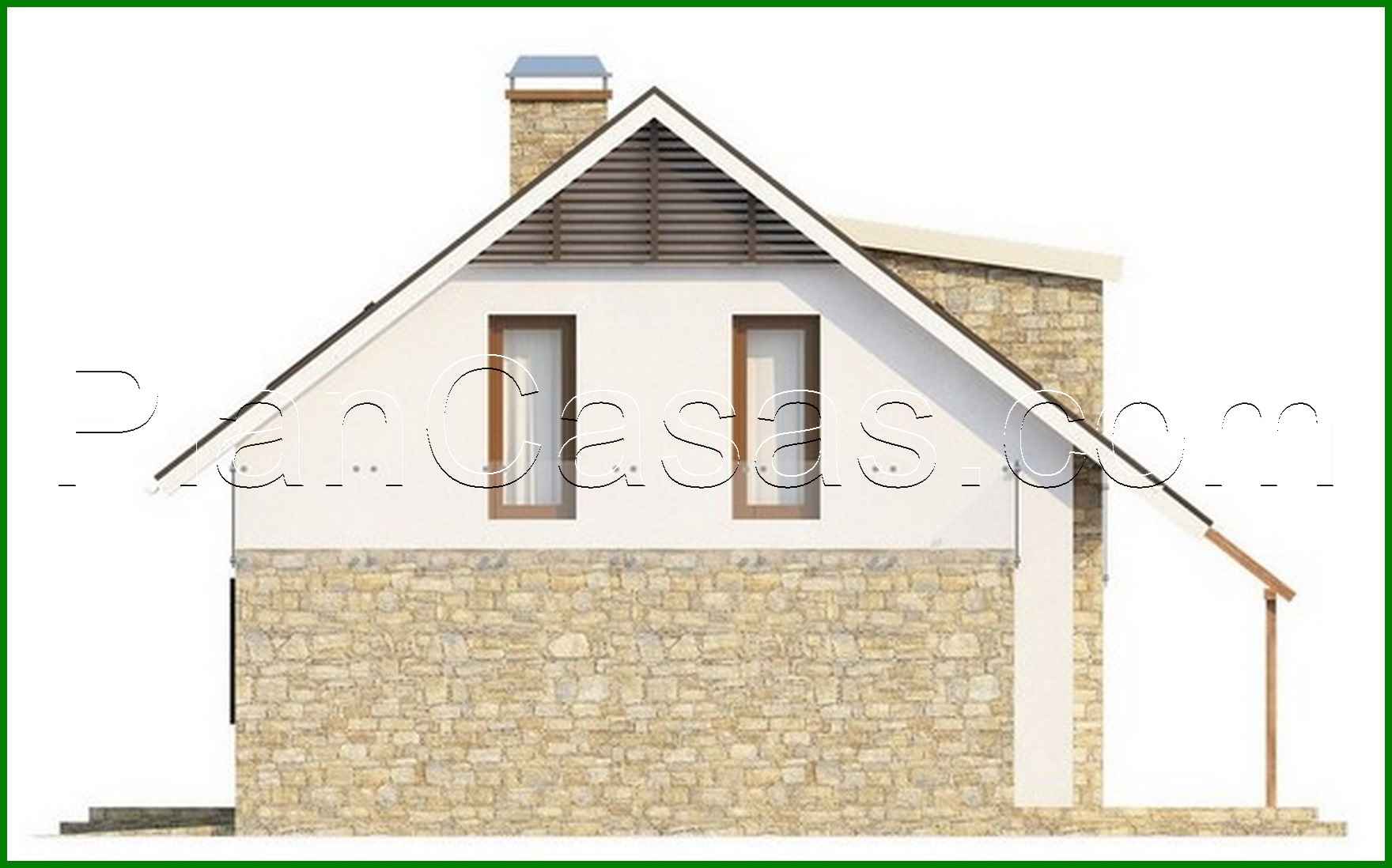 Visualization gallery - Project of a cottage with an attic, an office and a terrace above the garage