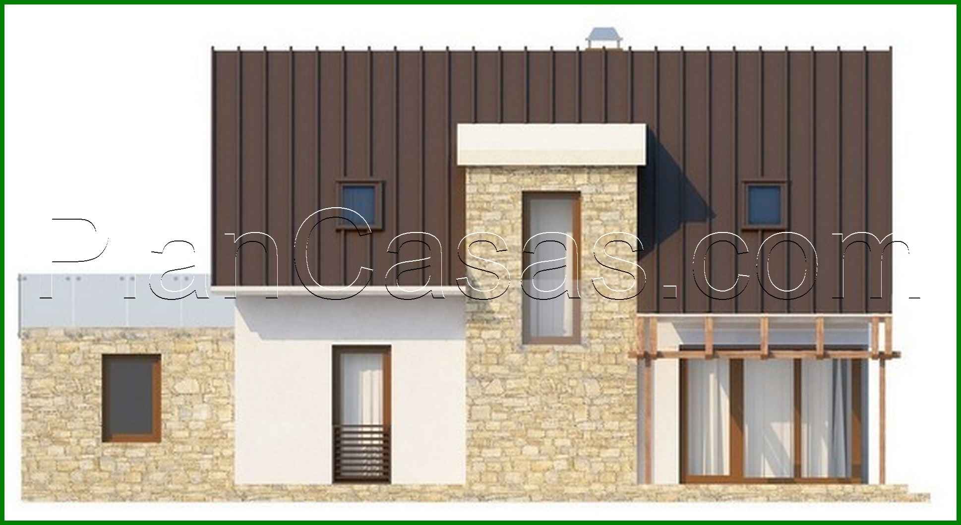 Visualization gallery - Project of a cottage with an attic, an office and a terrace above the garage