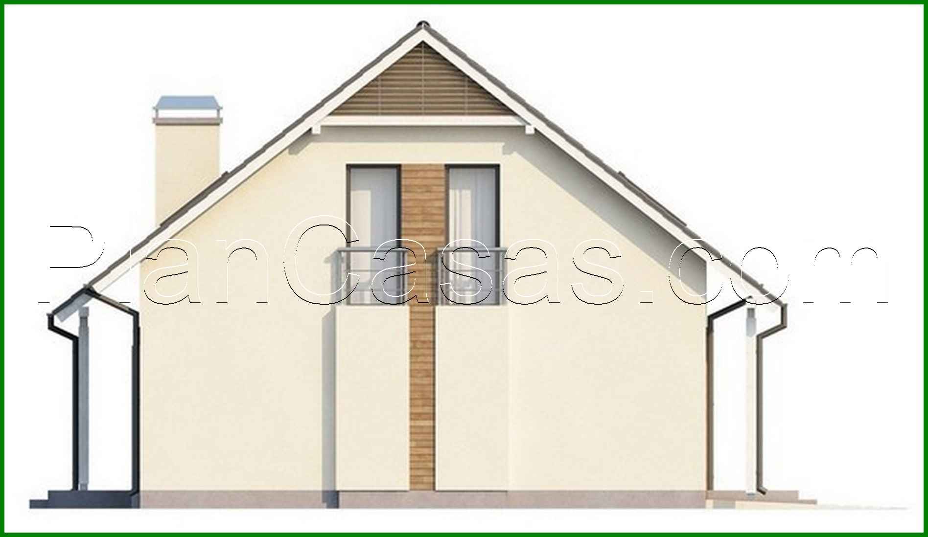 Visualization gallery - Cottage project with garage, balcony and bay window