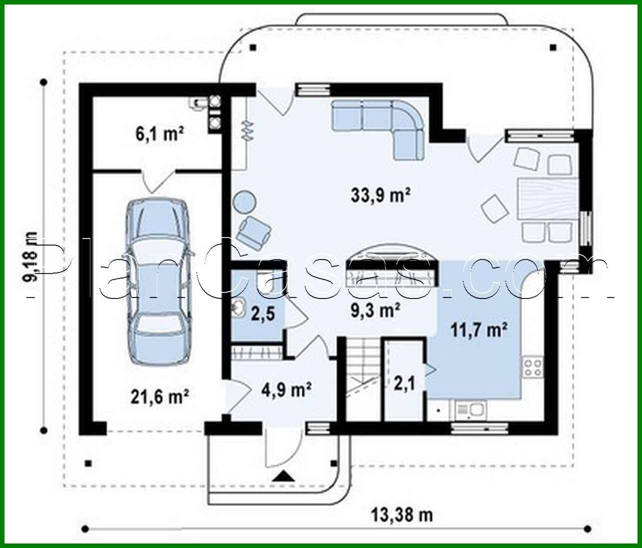 Visualization gallery - Cottage project with garage, balcony and bay window