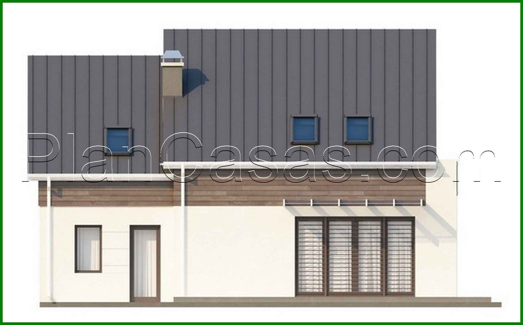 Visualization gallery - The project of a simple-form cottage with a gable roof