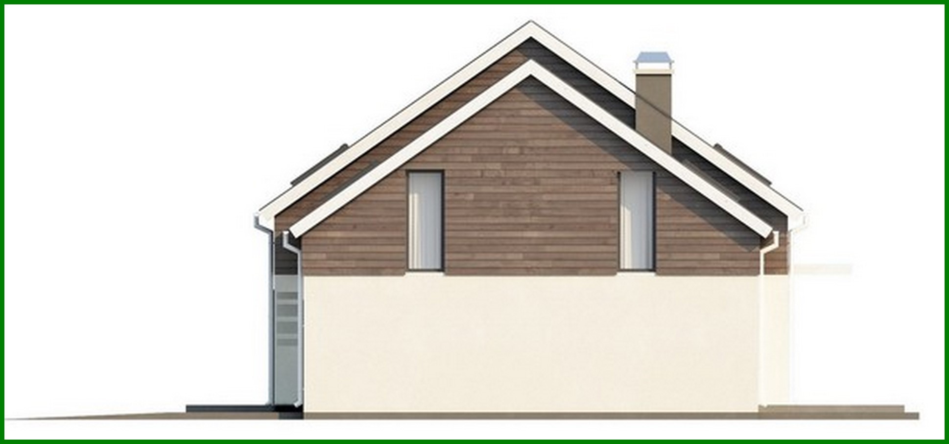 Visualization gallery - The project of a simple-form cottage with a gable roof